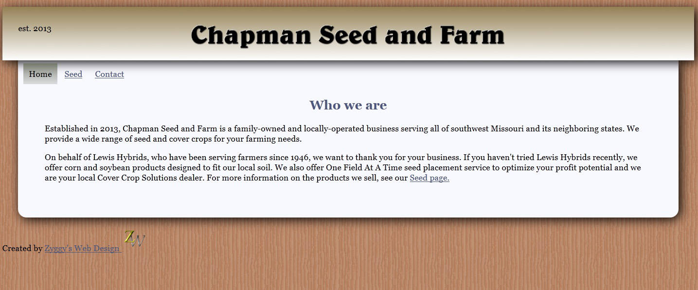 Chapman Seed and Farm screenshot
